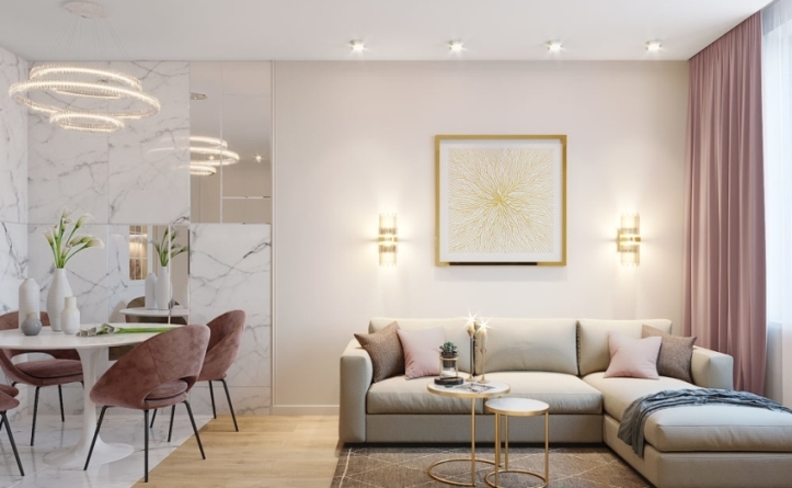 Complete set of apartments with furniture